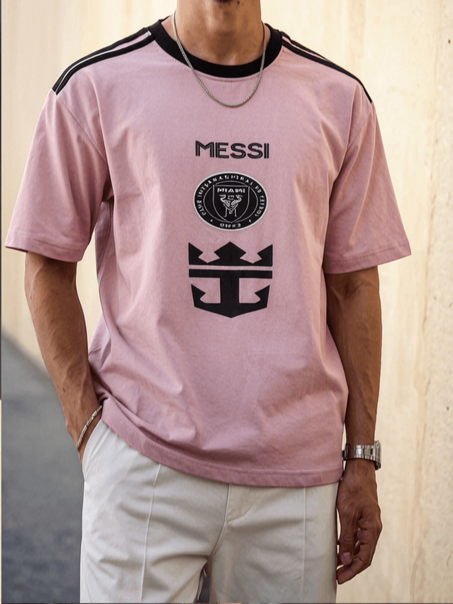 Balluci Messi-Inspired Football Tee — Pale Pink